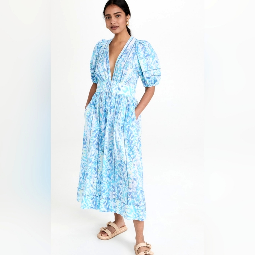 NWT Reine Midi Dress (Blue Esterel) - Poupette St Barth